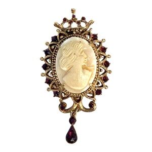 Florenza Vintage Victorian Revival Cameo Brooch